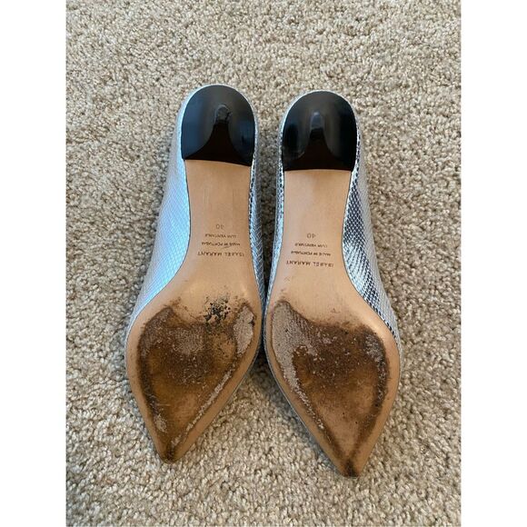 ISABEL MARANT Poomi Metallic Pumps In Silver, Size EU 40 / US 9, MSRP $556 - Picture 5 of 10
